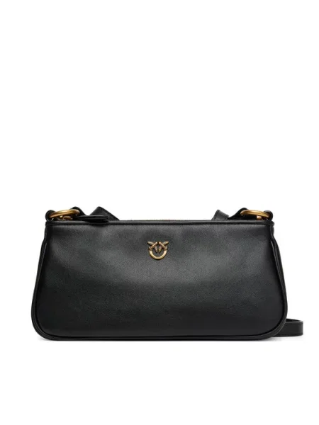 PINKO Torba za na rame Half Moon zlatna crna