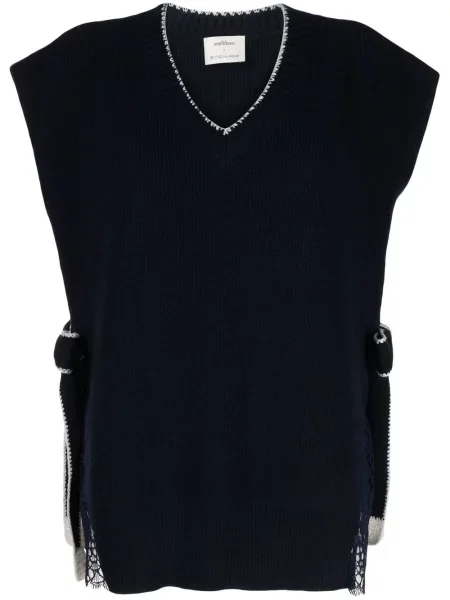 Květinová krajková mikina Onefifteen modrá