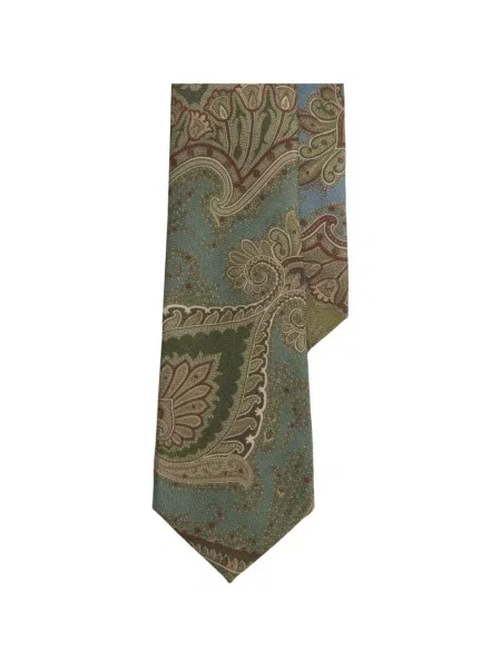 Cravată Ralph Lauren Purple Label cu model paisley verde