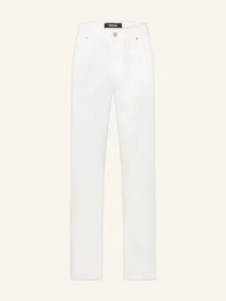 Zegna Spodnie Slim Fit Z Lnem weiss białe