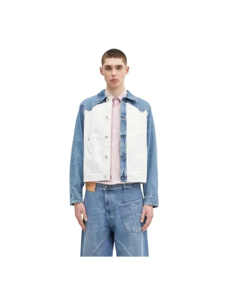 Aries kurtka jeansowa Patchwork Western Carpenter Jacket przejściowa niebieski