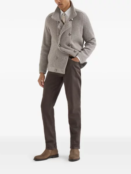 Ușor pantaloni Brunello Cucinelli cu 5 buzunare maro