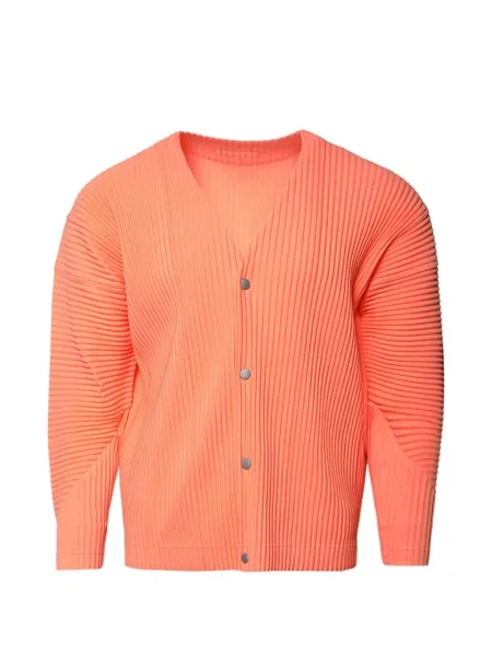 Kardigan Homme Plissé Issey Miyake s V-izrezom narančasta