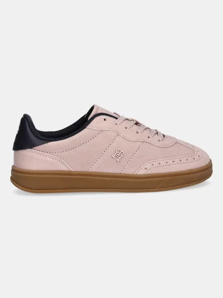 Tommy Hilfiger Superge iz semiša TH HERITAGE SNEAKER roza