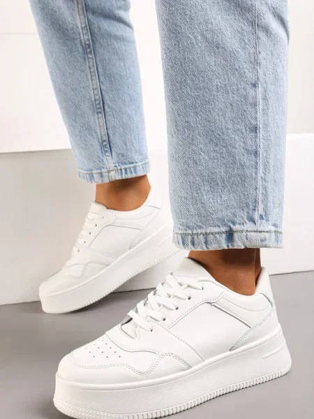 Sneakers albi cu platformă Liciana alb
