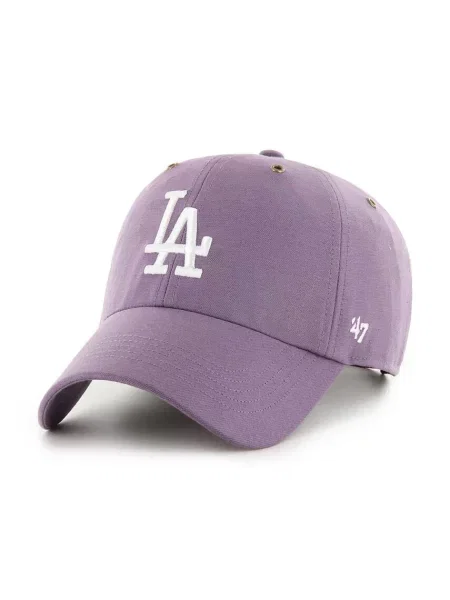 Шапка с козирка 47 brand MLB Los Angeles Dodgers лилаво с апликация виолетово