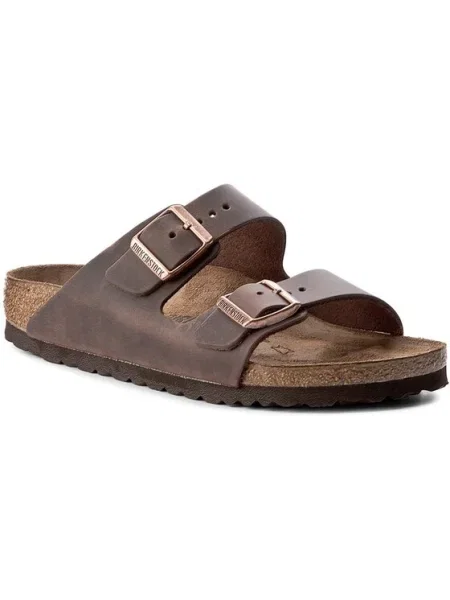 Кожени чехли Birkenstock Arizona дамски кафяво