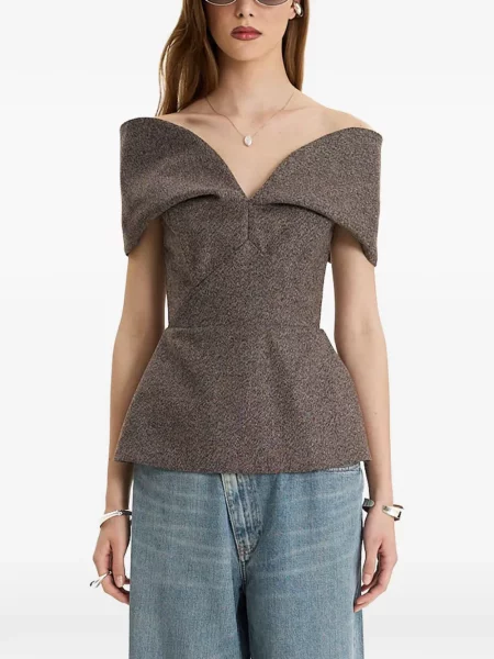 Cu peplum top Moos Studio maro