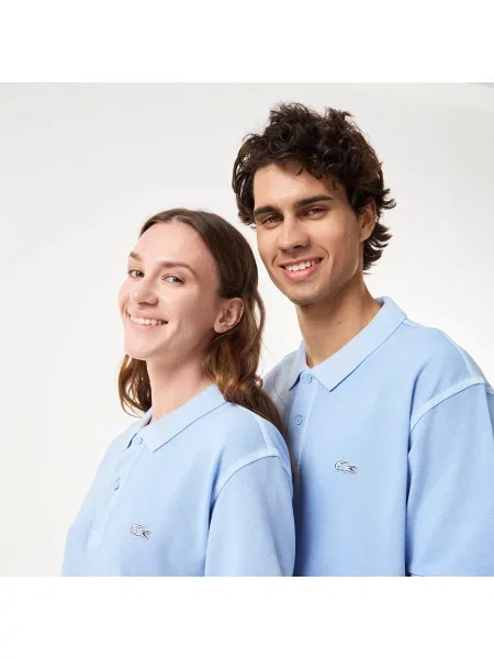 Поло Lacoste голубое