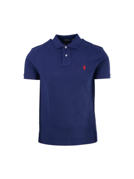 Koszulka polo o kroju slim fit z wyhaftowanym logo Polo Ralph Lauren niebieska