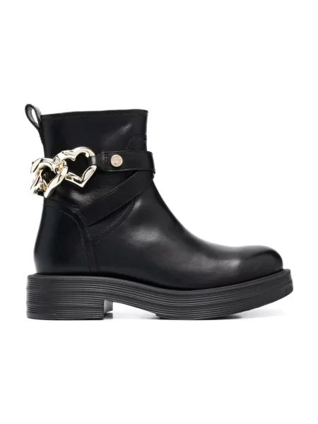 Botki Love Moschino skórzane czarne