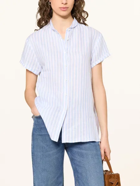 Robert Friedman Bluzka Lniana blau biała