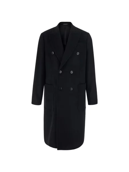 Palton Emporio Armani cu două rânduri de nasturi negru