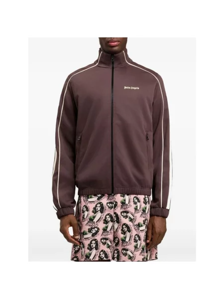 Bluza Palm Angels klasyczna do biegania z logo brązowa