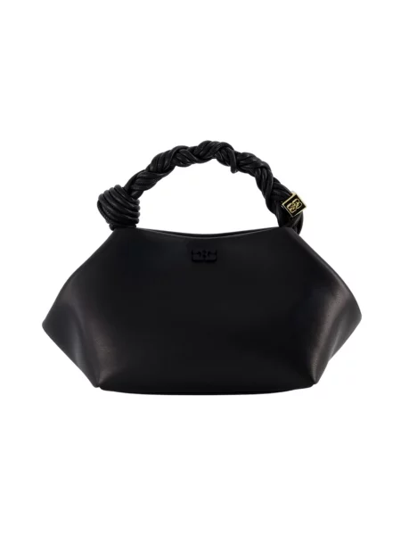 Torebka crossbody Ganni biznesowa z nadrukiem czarna