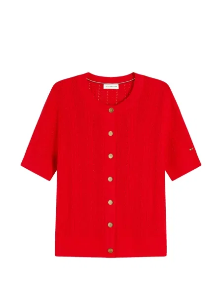 Scurt cardigan Tommy Hilfiger tricotate roșu