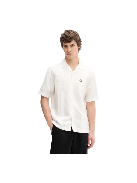Krótka koszula z krótkim rękawem Fred Perry z krótkim rękawem beżowa