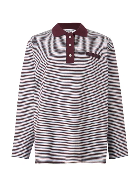 Copenhagen Studios Tričko světlemodrá / vínově červená bílá