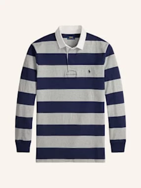Polo Ralph Lauren Big & Tall Rugbyové Tričko Classic Fit šedá/ tmavě modrá šedé
