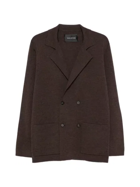 Cardigan Tagliatore tricotate cu două rânduri de nasturi maro