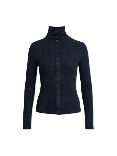 Sweter z golfem Rag & Bone do golfa niebieski