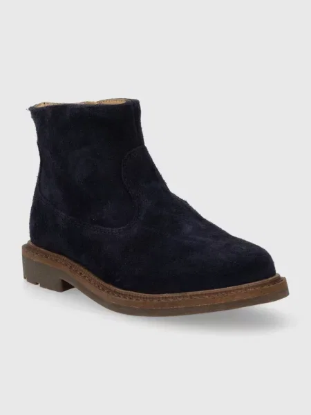 Pom D'api Dječje gležnjače od brušene kože SISTER BOOTS plava