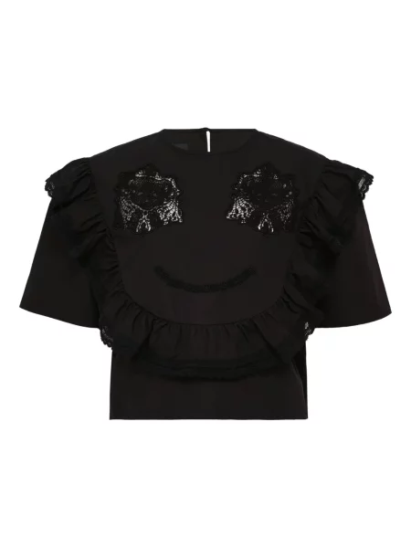 Bluză Pushbutton din dantelă negru