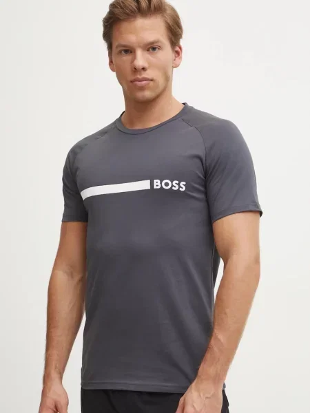 BOSS tričko T-Shirt RN Slim Fit šedé