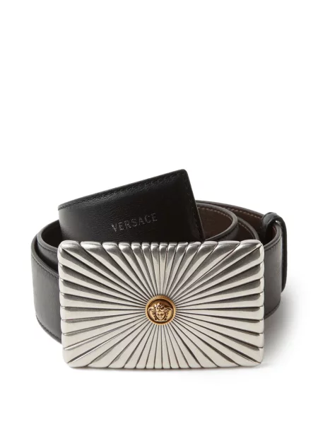 Cu centură curea Versace din piele negru