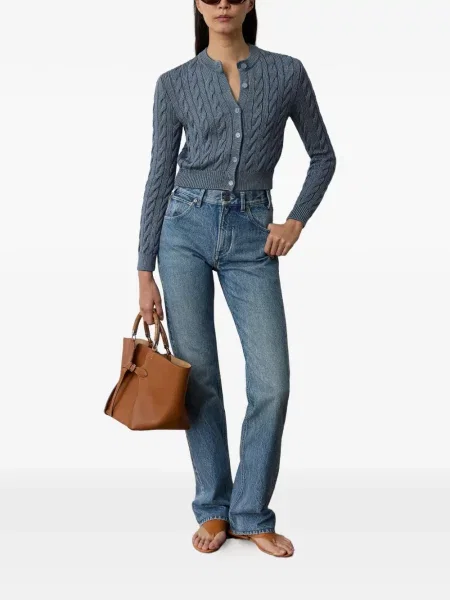 Πλεκτή περικομμένο ζακέτα Ralph Lauren Collection μπλε