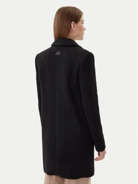 Armani Exchange Gyapjú kabát fekete