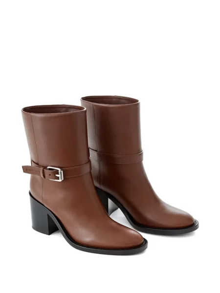 Bőr csatos bakancs Burberry barna