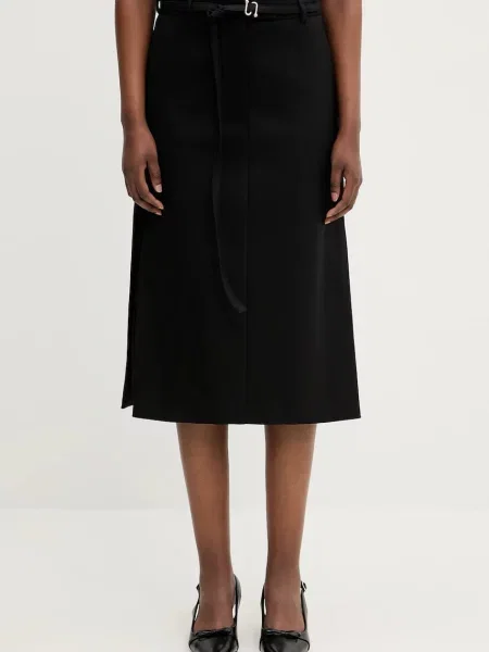 Sportmax fustă Garbo midi drept negru