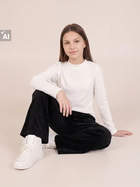 Sinsay Pletené kalhoty wide leg černá