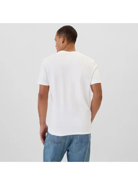 Tričko GAP Micro Logo Crew White Global S bílé