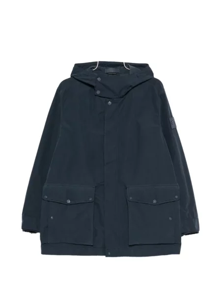 Geacă Stone Island cu glugă cu strasuri albastru