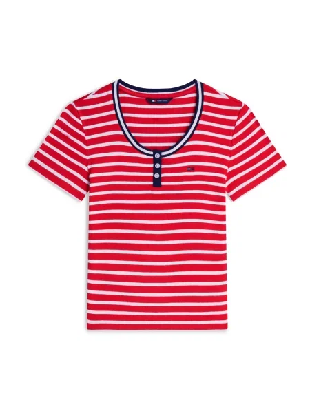 Tommy Jeans Tricou roșu alb