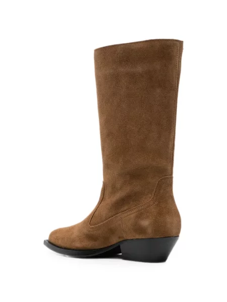 Botine Sandro din piele de căprioară maro