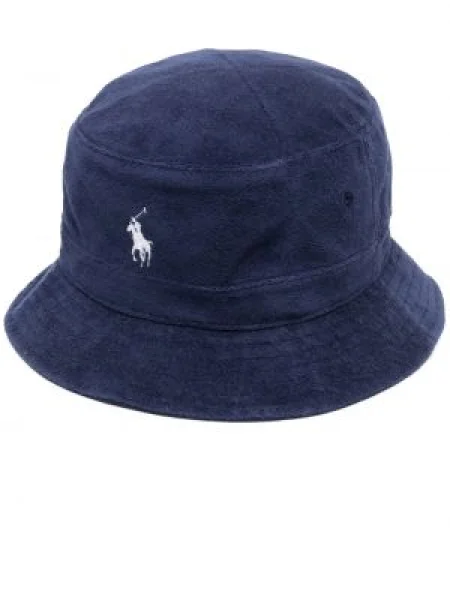 Vienakrūtis marškinėliai be rankovių Polo Ralph Lauren tvido v formos iškirpte mėlyna