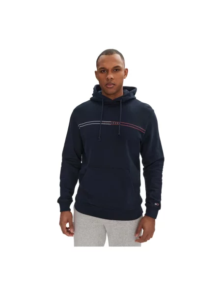 Bluza z kapturem Tommy Jeans z kapturem niebieska