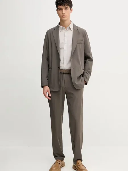 Turystyka piesza marynarka Emporio Armani jednorzędowa brązowa