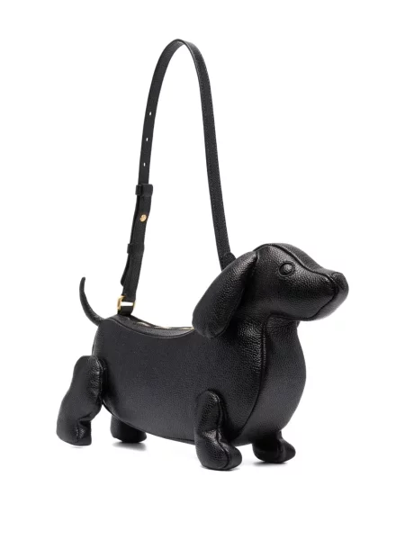 Geantă de mână Thom Browne din piele negru