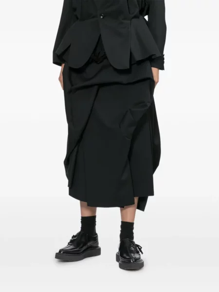 Fustă midi Comme Des Garçons plic negru