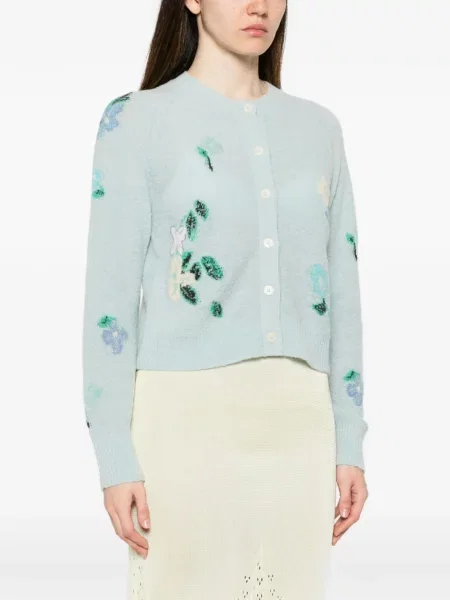 Cardigan Bernadette cu model floral albastru