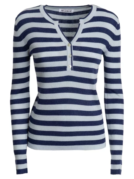Influencer Tricou bleumarin / deschis albastru