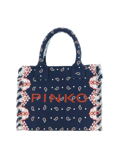 Shopperka Pinko z wzorem paisley niebieska