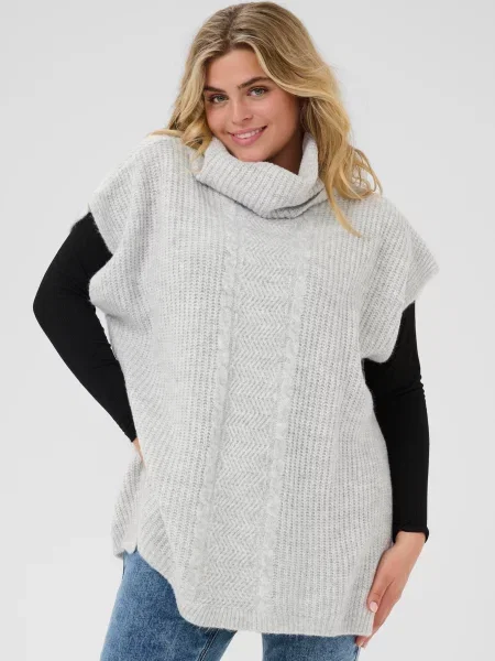 KAFFE CURVE Pláštěnka Mala melír šedý