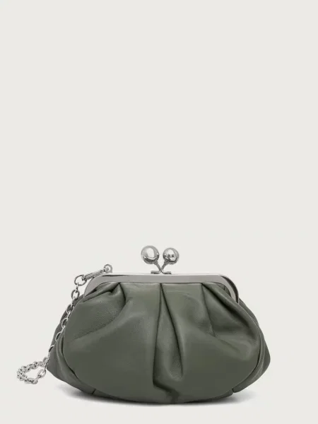 Weekend Max Mara μικρή τσάντα γυναικεία δερμάτινη PRATI πράσινο