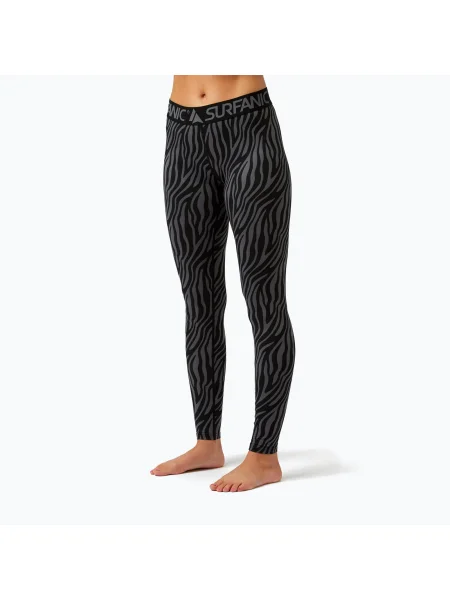Pantaloni termoactivi pentru femei Surfanic Cozy Limited Edition Long John black zebra negru