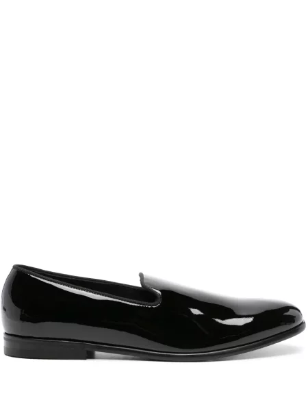 Pantofi loafer Doucal's din piele de lac negru
